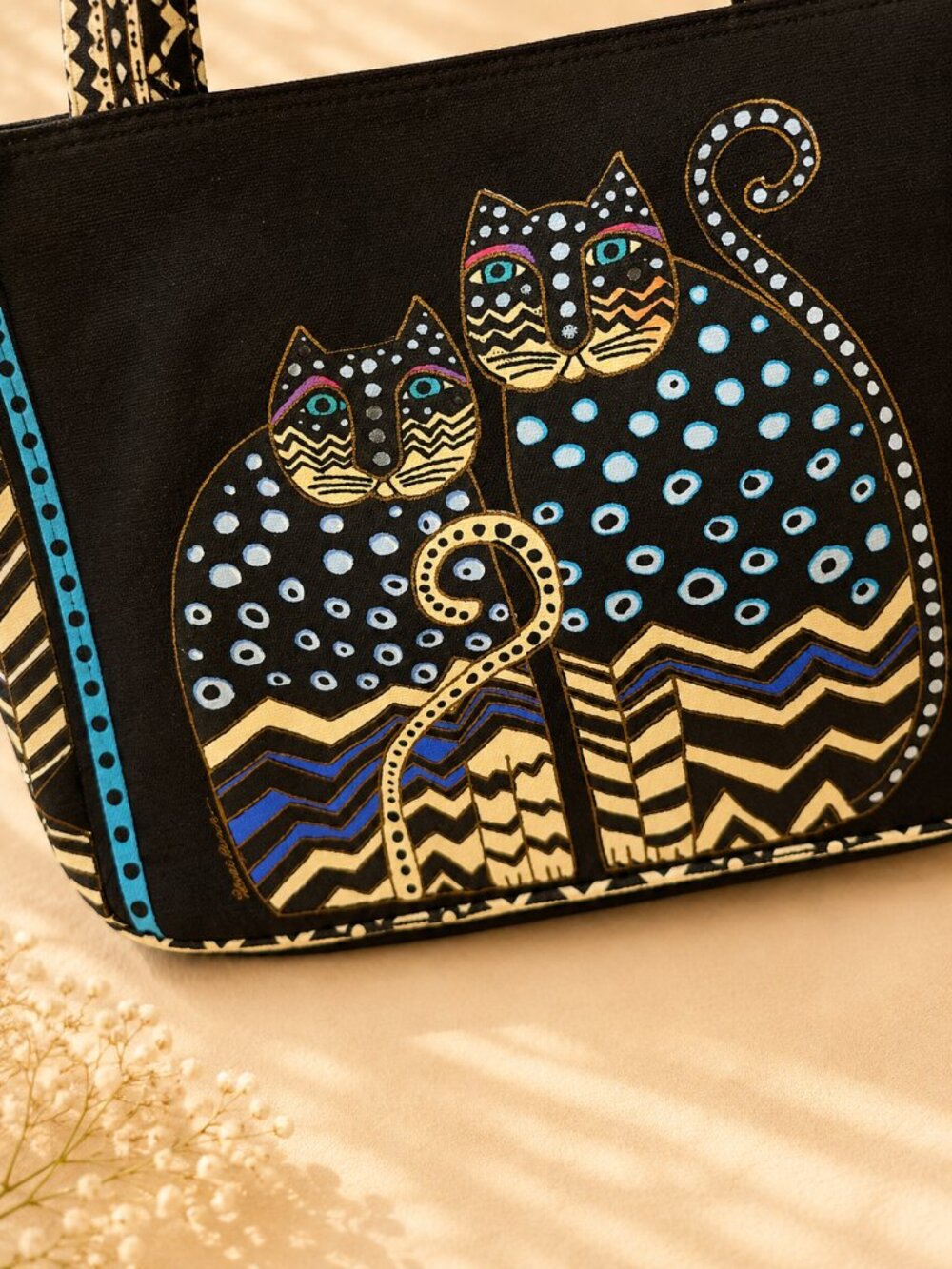 **CUTE & MYSTIC ** Laurel Burch Cat w Charm Purse Tote - Picture 4 of 7